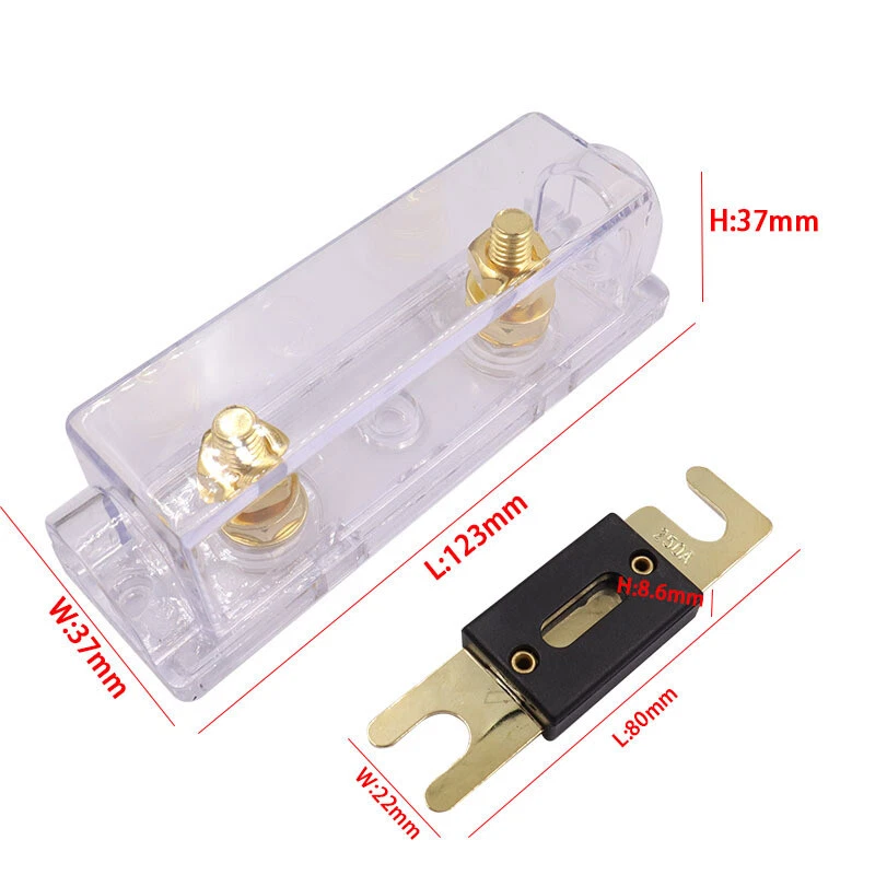 2x 100A Gold ANL Fuse Holder 2/0 or 1/0 0 Gauge AWG W/100Amp Fuse Block Fuse Box - Image 2 of 4