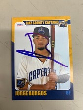 Jorge Burgos Signed Card 2023 Lake County Captains Team Card IP Auto