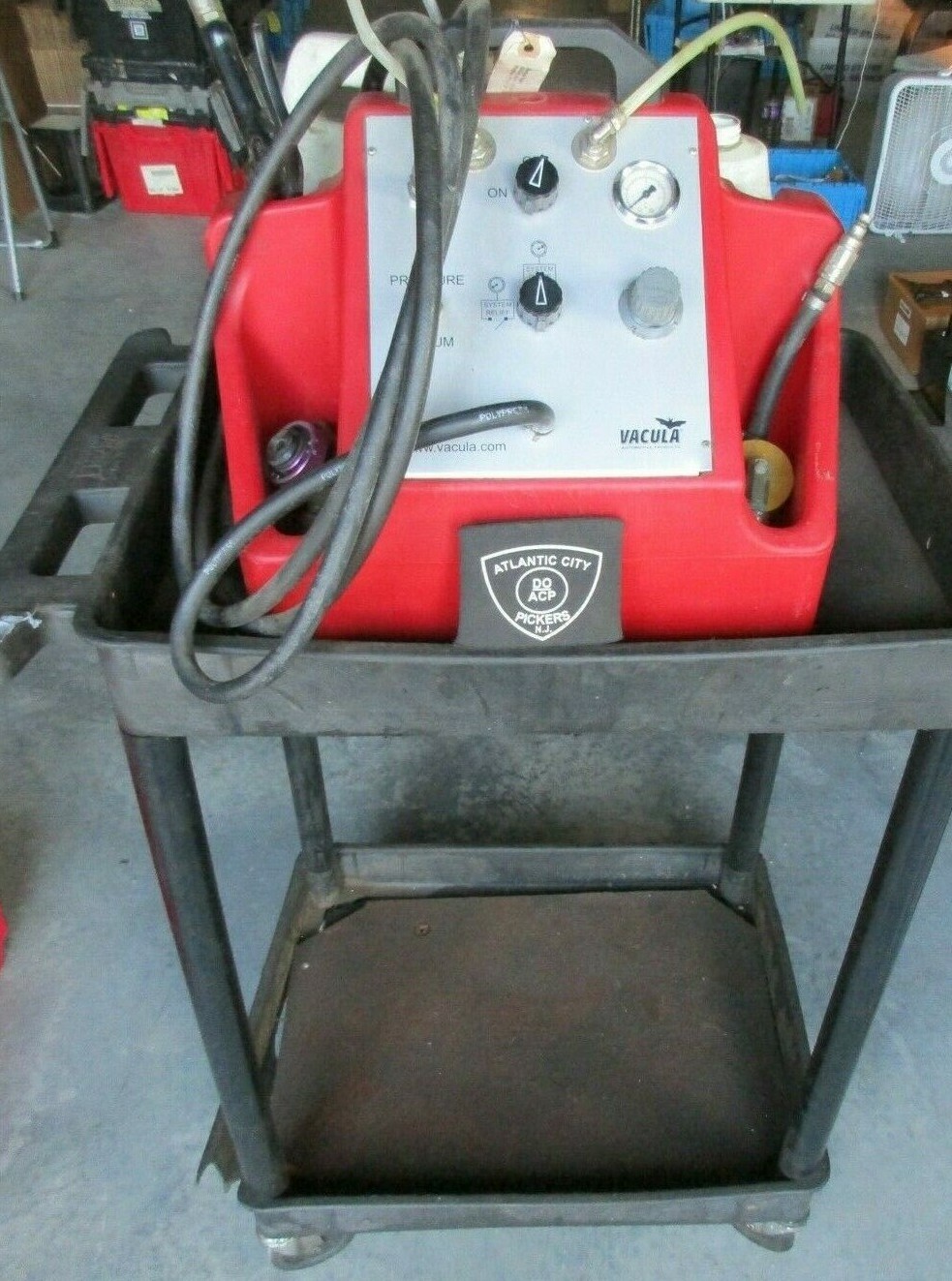 VACULA 120180350 PRESS OR VACUUM DRAIN TWIN BRAKE BLEEDER & CART