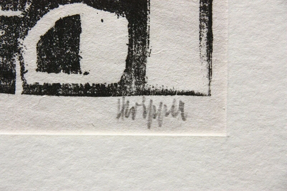 Heinz Wipper (1914-2007), Holzschnitt, expressionistisches Stillleben, Amaryllis - Bild 4 von 4