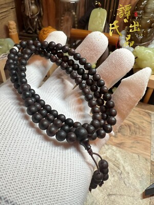 15.9g  6mm 108 Beads Burma's Jiang Zhen Xiang Necklace 6mm 108 缅甸野生满结油奇楠级降真香脖挂