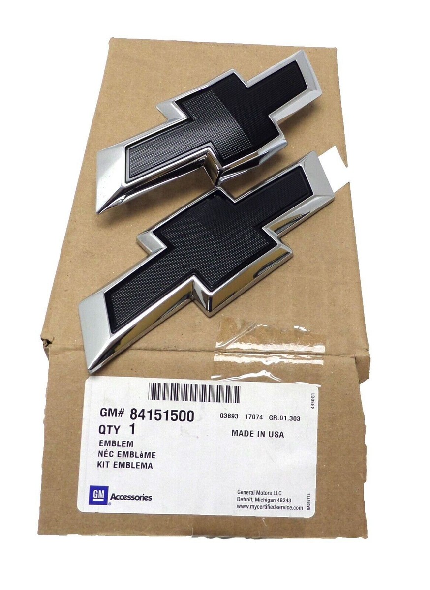 84151500 Front and Rear Emblem Bowtie Black 2017-2018 Chevrolet 
