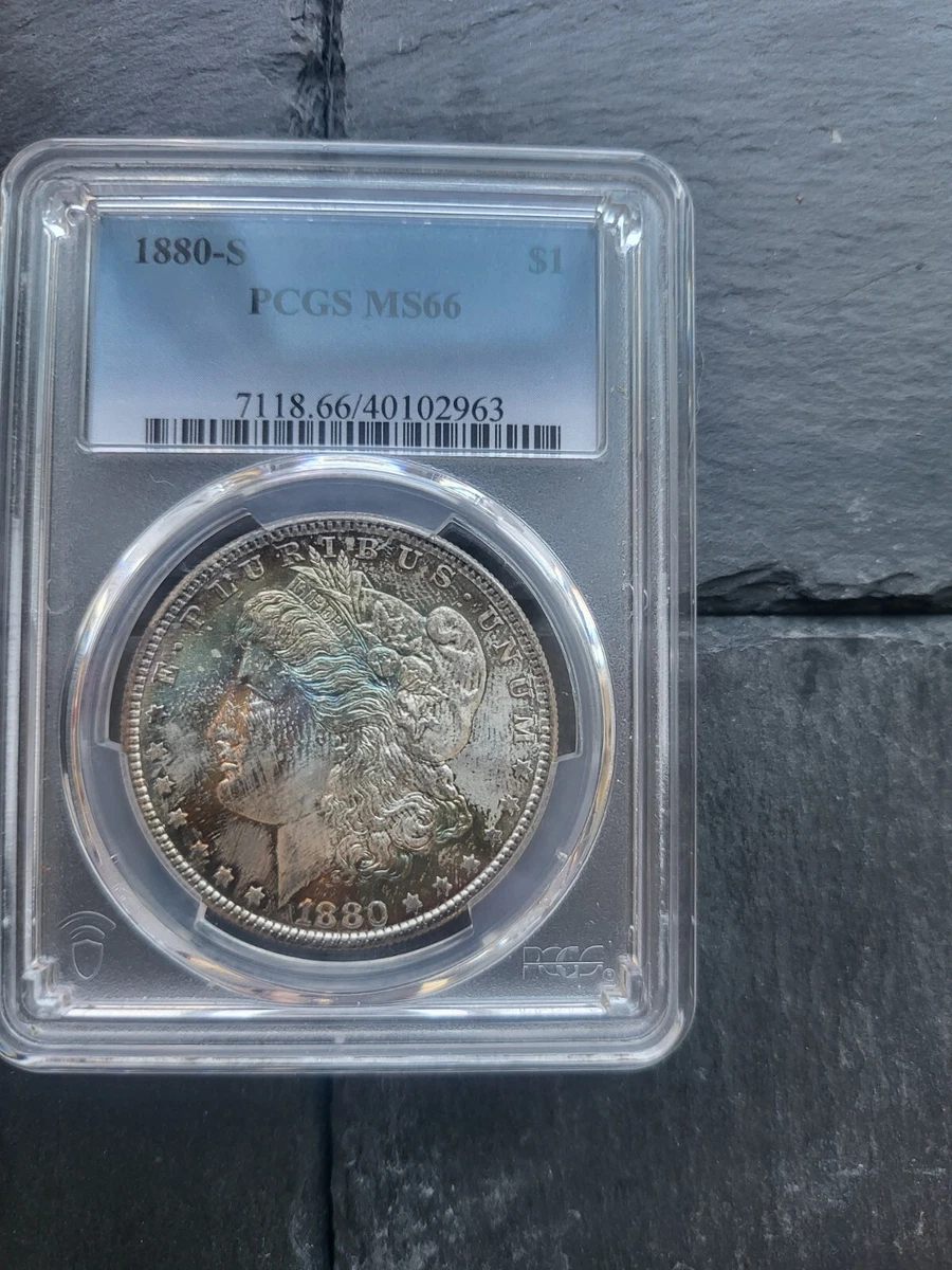 Silver MS 66 Graded 1880 Year Morgan US Dollars (1878-1921) for