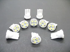 10 Bright Cool White 194 LED Wedge Instrument Panel Speedometer Light Bulbs Chev