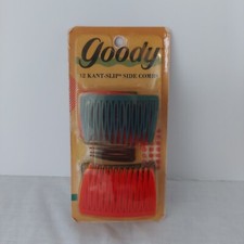 NOS New Vintage Goody Set 12 Kant Slip Side Combs Hair Multi Colors Tight Grip