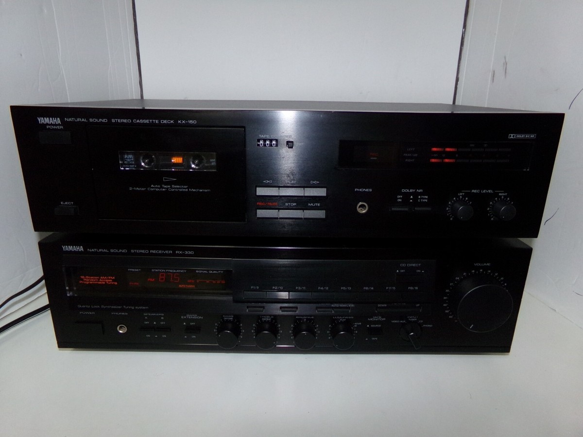 Vintage YAMAHA Cassette Deck KX-150, Receiver RX -330 Made