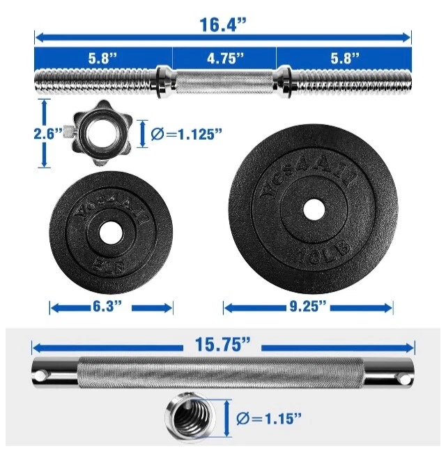 Yes4All 190 фунтов общий регулируемый вес гантели набор с разъемом - не 200 фунтов. - Изображение 2 из 4