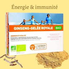 Gelée royale Bio | Ginseng Bio | Immunité |  Anti-fatigue | Énergie | 20 amp |