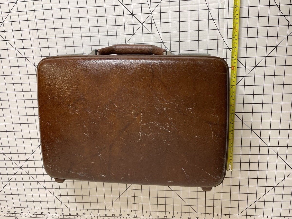 Vintage American Tourister Brown Briefcase Hard Shell Luggage No