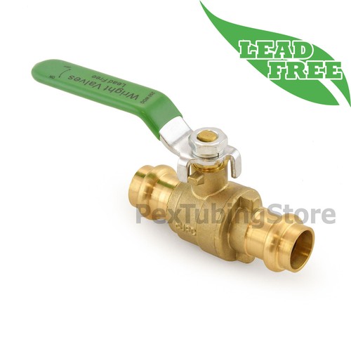 1/2" Copper Press Lead-Free Brass Shut-Off Ball Valve, Full Port, 250psi WOG