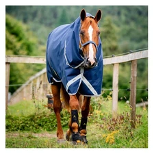 HORSEWARE IRELAND Amigo 1200D Plus 250g Navy/Titanium Grey and Silver Turnout