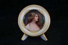 RARO PORTATARJETAS RETRATO MINIATURA ESTILO VIENA REAL 100% PINTADO A MANO