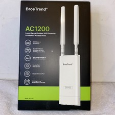 New BrosTrend AC1200 Long Range Outdoor Extender  Wireless Access Point IP65