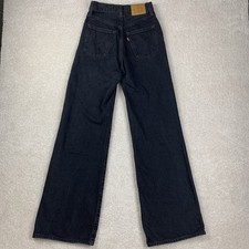 Levis Premium Ribcage Jeans Women 24 High Rise Wide Leg Denim Baggy 100 Cotton