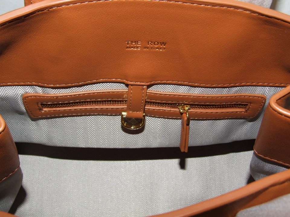 The Row Margaux Bag Handbag - Orangey Brown Leather Made in Italy 15"X10.5"X6" - Image 2 of 4