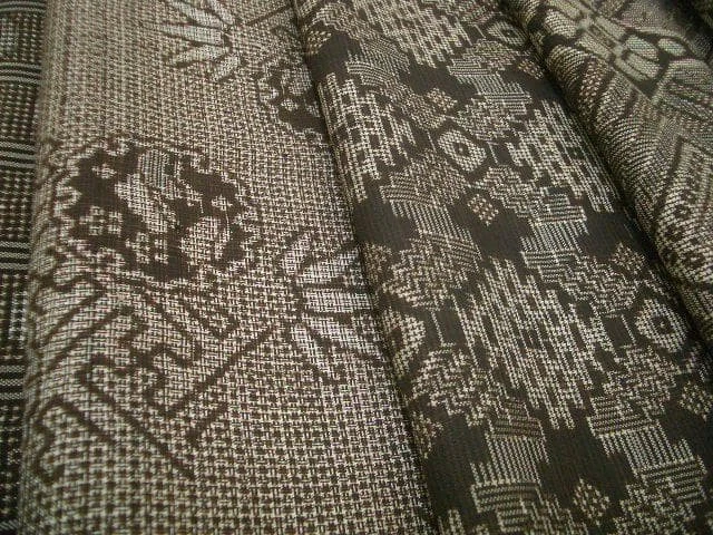 Antigua tela de seda Oshima Tsumugi 10 piezas 37 cm de ancho 20 cm cada una vintage Foto 4 de 4