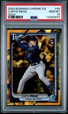 2024 BOWMAN CHROME SAPPHIRE ED GOLD #49 CURTIS MEAD 35/50 PSA 10