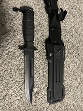 Ontario Spec Plus Marine SP1-95 Black Fixed Blade And Sheath