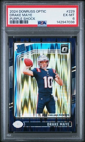 2024 PANINI DONRUSS OPTIC PURPLE SHOCK #229 DRAKE MAYE ROOKIE RC PSA 6