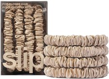 Slip Silk Skinny Scrunchies - Elastic Scrunchies Set Set Of 4 - Blonde