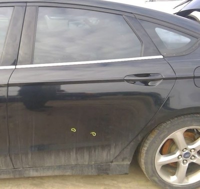 2013-2016 Ford Fusion Driver Rear Door Assembly Black w/ Glass Trim