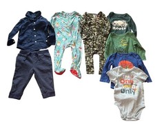 Baby Boy Clothing Lot 8 Pc 12M Carters Cat  Jack Pants Romper Outfit