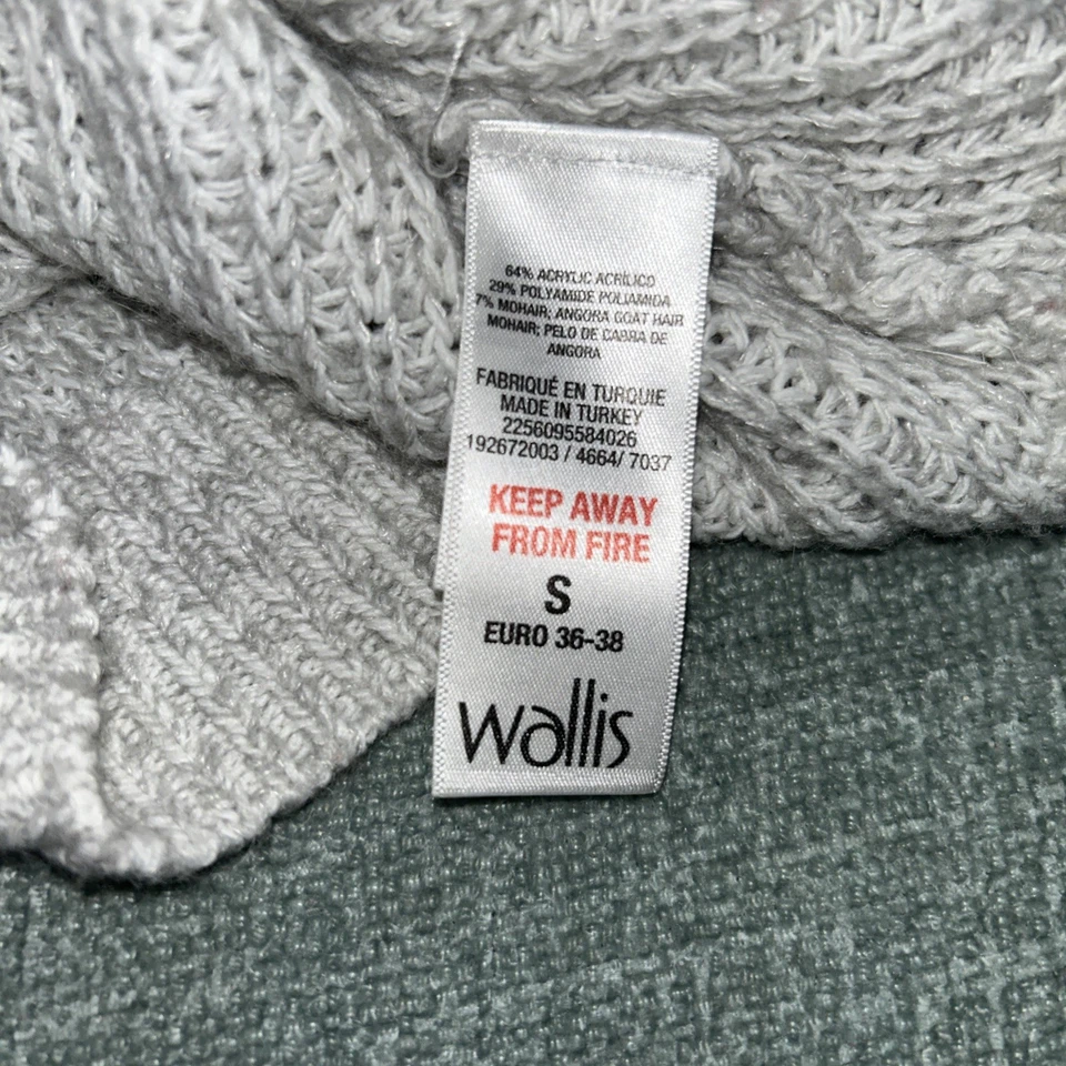 Wallis Light Grey Round Neck Ladies Jumper Size S - Image 4 of 4