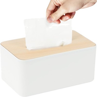Tissue Box, Tissue Box with Bamboo Lid, Cosmetic Tissues Box, Tissue Box Disp...