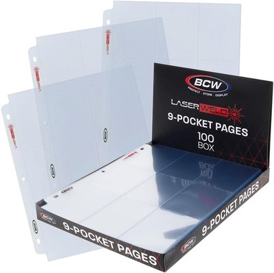 LaserWeld 9-Pocket Page - Side Load 100ct | Holds Nine 2½'' x 3½'' Trading Card...