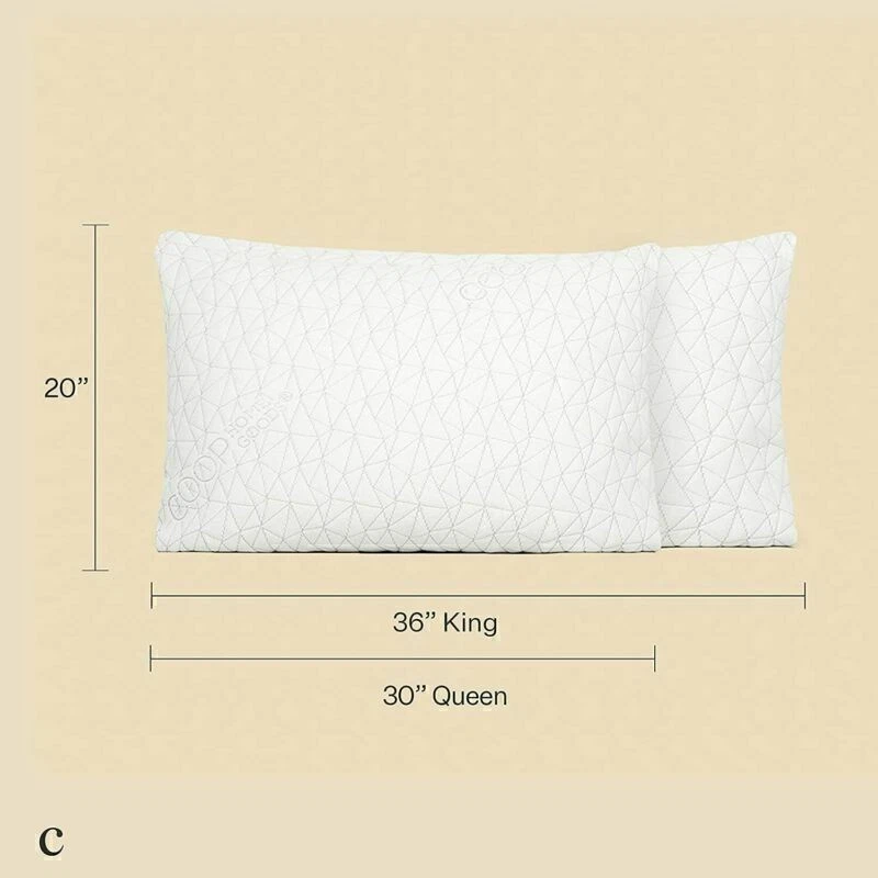 Paquete de 1/2 almohadas premium para cama tipo loft de espuma viscoelástica tamaño king queen para cooperativa EE. UU. Foto 4 de 4
