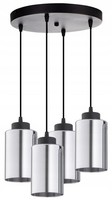HäNgelampe Wohnzimmer 4-Flammig Silber Rund E27 B:30 Cm Pendelleuchte Esszimmer