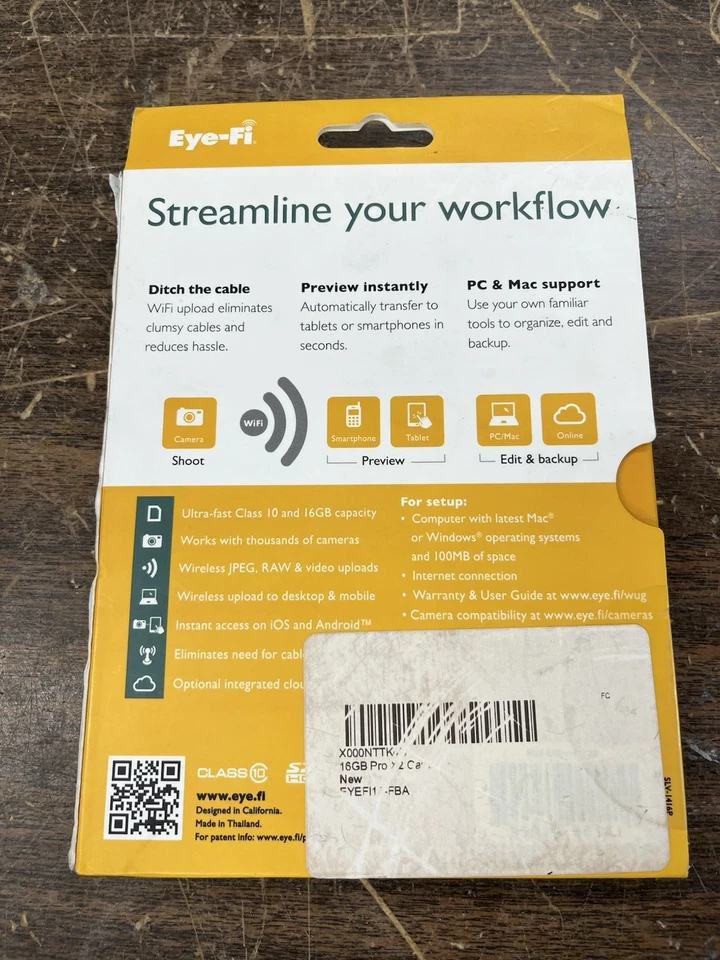 Eye-Fi Pro X2 16GB WiFi Class 10 SD PC/M Prior Purchase Need Script  - Image 4 of 4
