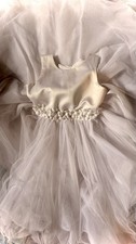 Confirmation Size 6 White Sleeveless Dress Satin Bow Buttons Veil Formal