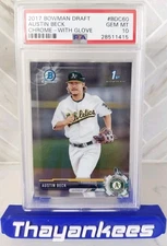Austin Beck 2017 Bowman Chrome Draft with Glove PSA 10 Gem 1st Rookie A's D