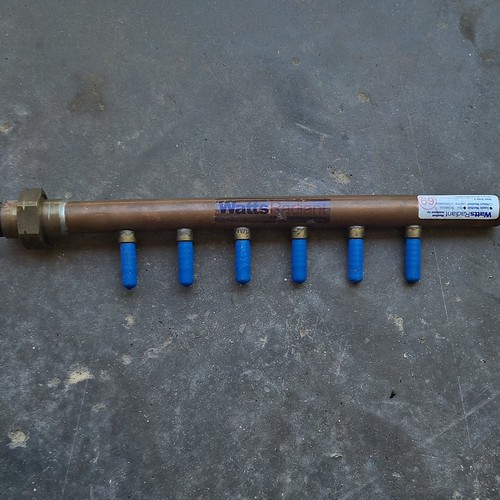Watts Radiant Copper 6-Loop Supply Manifold for Water Hydronic Radiant Systems