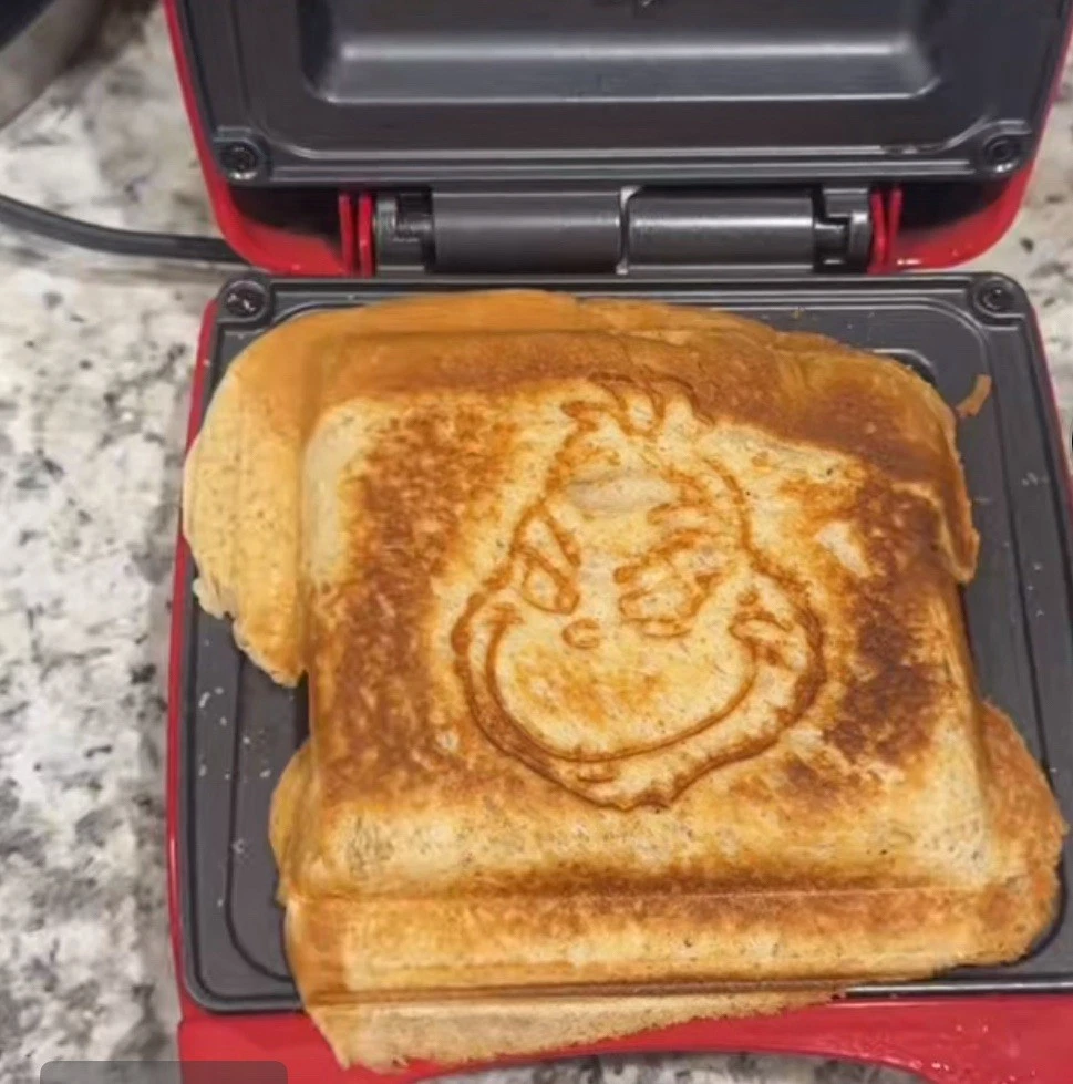 Dr. Seuss The Grinch Grilled Cheese Panini Sandwich Maker Non Stick New!