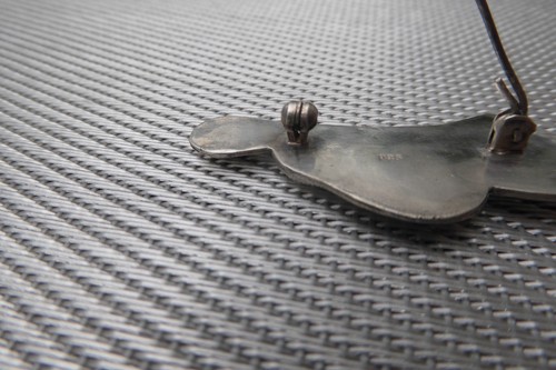 Brosche Silber mit lila Amethyst mit Schlange Jugendstil ? - Bild 8 von 11