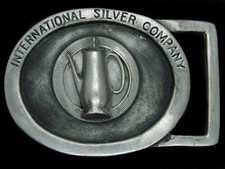 TA15110 VINTAGE 1970s  INTERNATIONAL SILVER COMPANY  ADVERTISEMENT BELT BUCKLE