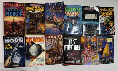 Vintage Sci Fi Fiction LOT Of 12 PB ! Aliens Robots Monsters Fantasy Del Ray ROC