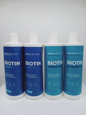 4-Pk Volumizing Biotin Shampoo and Conditioner Set, Maple Holistics 16 oz Each