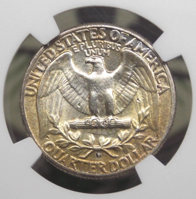 1932 "D" Washington SILVER Quarter 25c NGC AU58 #013 About Unc *KEY* ECC&C, Inc. - Image 2 of 4