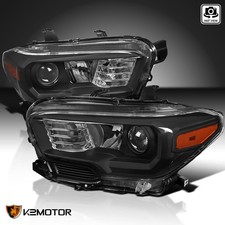 Black Fits 2016-2023 Toyota Tacoma Projector Headlights Headlamps Wo Led Drl Black Fits 2016-2023 Toyota Tacoma Projector Headlights Headlamps Wo Led Drl
