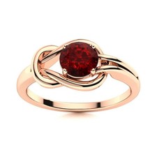 Garnet Gemstone Sterling Silver January Solitaire Valentines Ethnic Ring