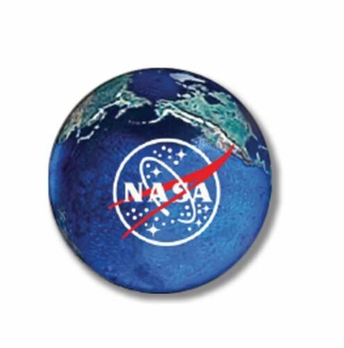 22mm NASA "Meatball" Logo Natural Earth Marble .9" Hand Applied Artglass Space - Picture 1 of 5