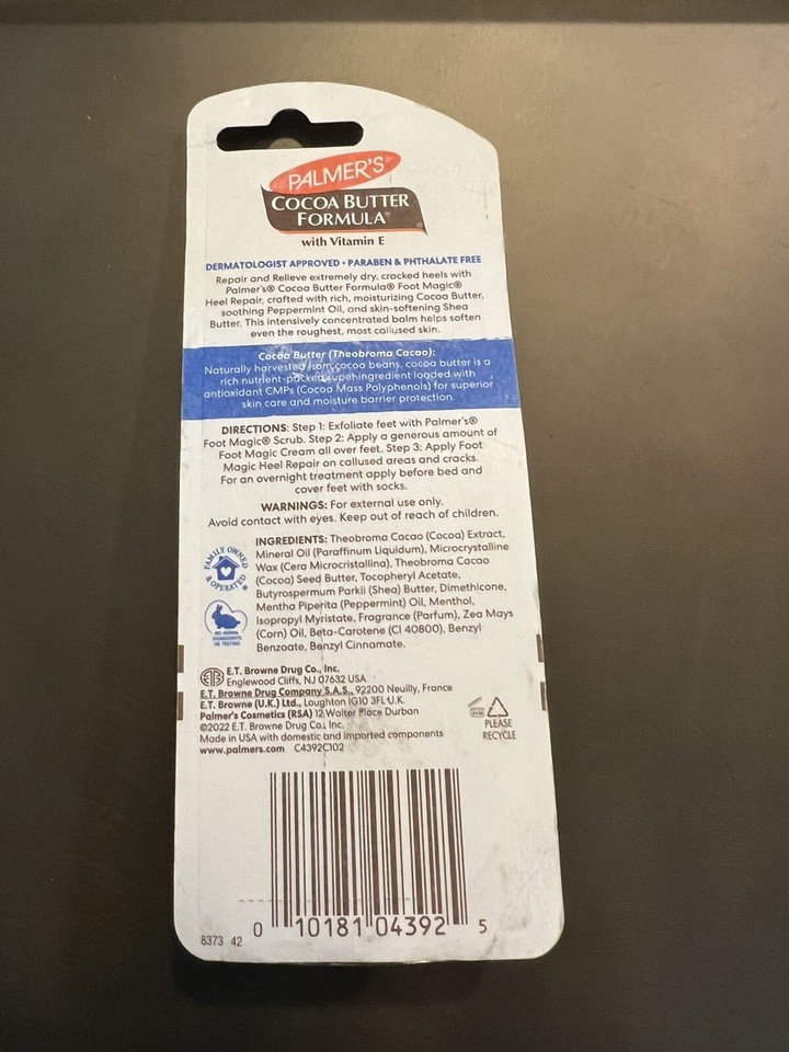 Palmer’s Cocoa Butter Formula Heel Repair, Foot Balm Stick for Cracked