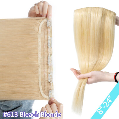 U Shape Russian 100% Remy Human Hair Extensions One Piece Clip In Full Head Weft