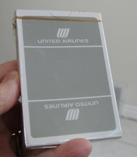 vintage UNITED AIRLINES PLAYING CARDS SEALED DECK grey box