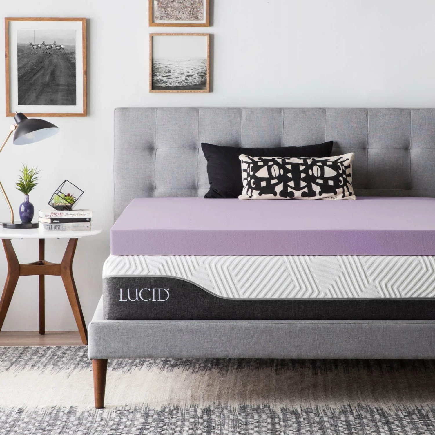 LUCID 2, 3, 4 Inch Lavender Memory Foam Mattress Topper - Twin Full Queen King