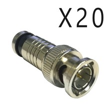 20 Pack Lot BNC Male Waterproof Compression Connector for RG6 Coax Cable CCTV