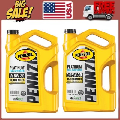 Pennzoil Platinum Full Synthetic 5W-30 Motor Oil, 5 Quart, 2 Pack